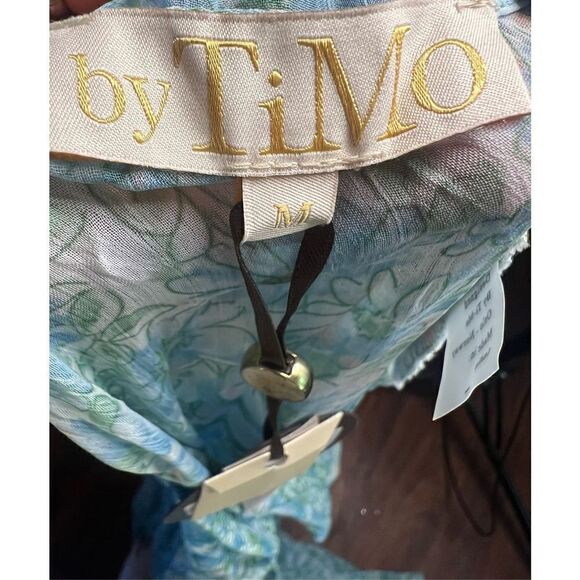 BYTIMO Blue Floral Tiered Chiffon Maxi DRESS -  NWT Size Medium - Picture 11 of 12